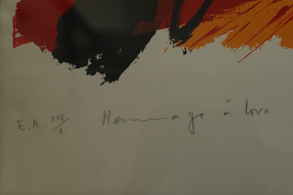 Kolorowa litografia, Hommage à Lorca, Gérard Gosselin, 1986