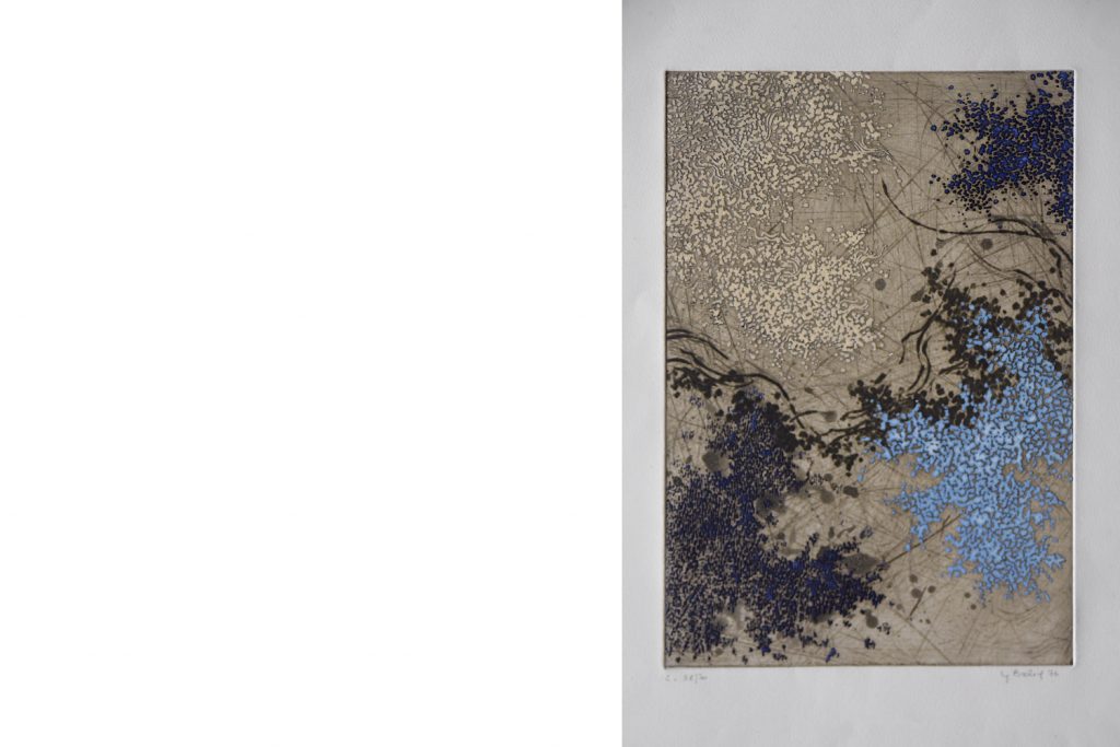 Serigrafia na tkanej paście, Yannick Ballif, Abstrakcja, 1976