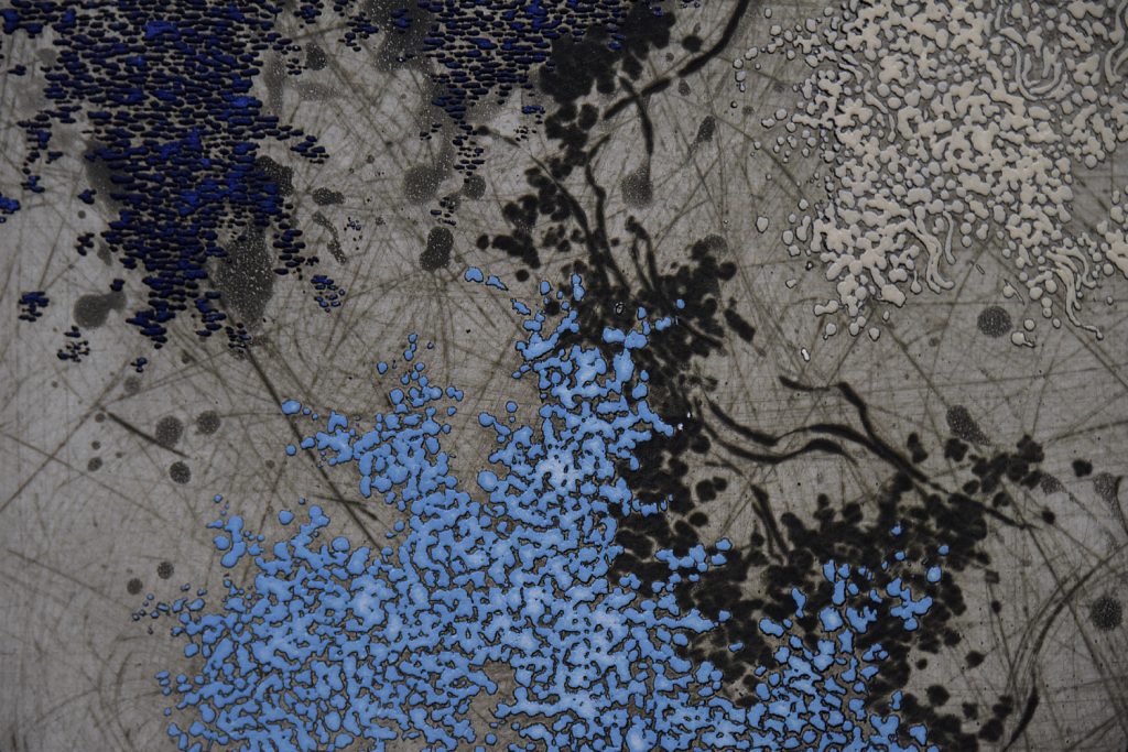 Serigrafia na tkanej paście, Yannick Ballif, Abstrakcja, 1976