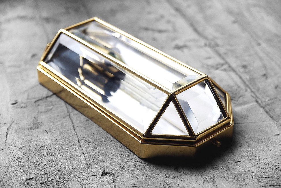 Geometryczne złote kinkiety, Włochy, lata 70