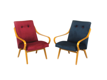 Para foteli, TON (Thonet), proj. Jaroslav Smidek, Czechosłowacja, lata 1960