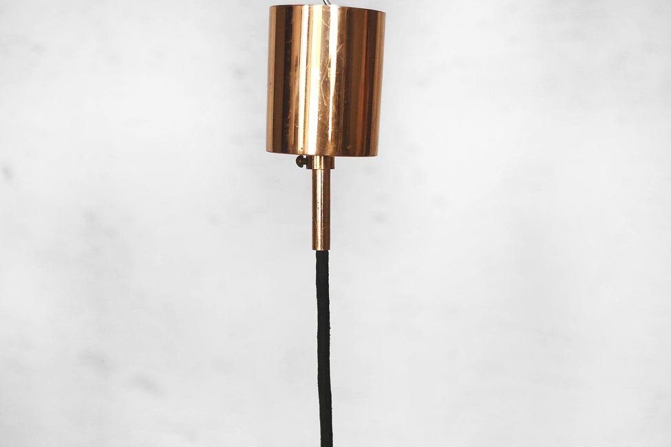 Miedziana lampa wisząca, Skandynawia, lata 70