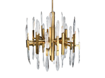 Mosiężny żyrandol, proj. G. Sciolari, Włochy, lata 70