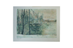 Litografia na tkanym papierze, Bernard Gantner, Lac Hivernal Aux Voges, lata 70