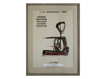 Plakat z wystawy twórczości Aurelio Teno, Dania, 1965