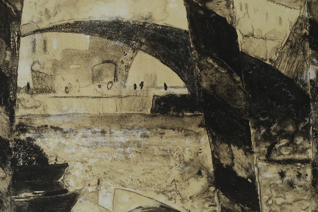 Litografia na papierze BFK Rives, René Genis, lata 70