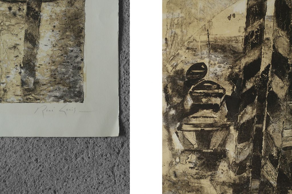 Litografia na papierze BFK Rives, René Genis, lata 70