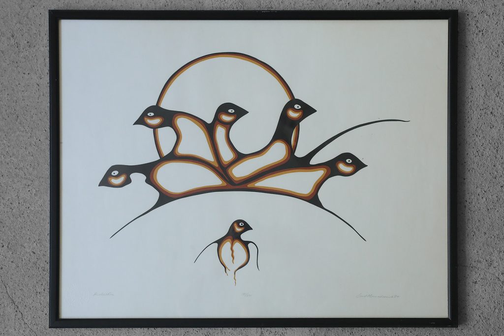 Akryl na papierze artystycznym, Protection, Saul Mamakeesick, Kanada, 1980