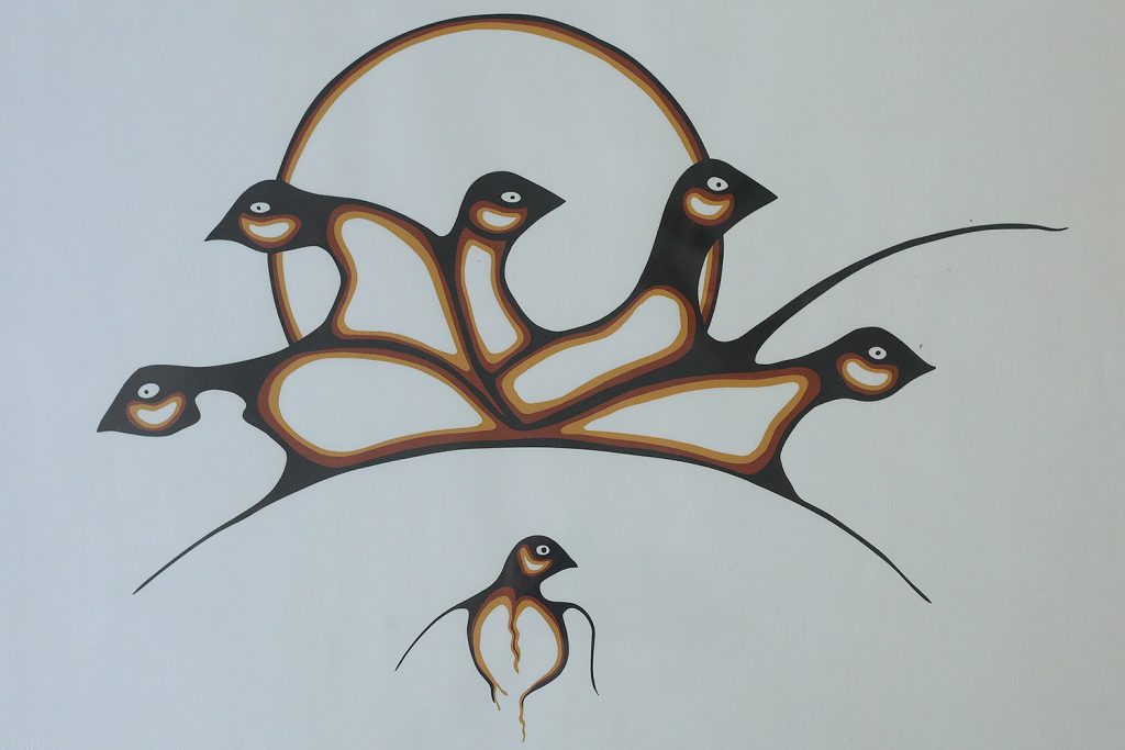 Akryl na papierze artystycznym, Protection, Saul Mamakeesick, Kanada, 1980