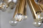 Mosiężna lampa sputnik z kryształami Swarovski, Ernst Palme, Niemcy, lata 60