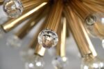 Mosiężna lampa sputnik z kryształami Swarovski, Ernst Palme, Niemcy, lata 60