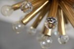 Mosiężna lampa sputnik z kryształami Swarovski, Ernst Palme, Niemcy, lata 60