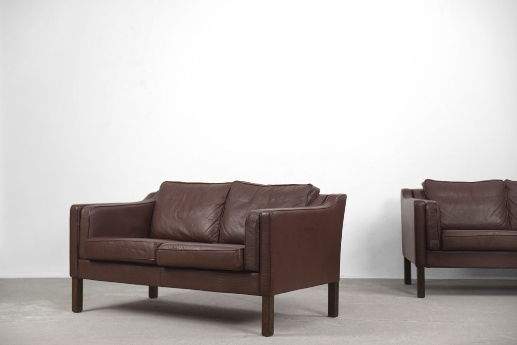 Komplet skórzanych sof, Dania, lata 70