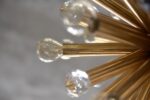 Mosiężna lampa sputnik z kryształami Swarovski, Ernst Palme, Niemcy, lata 60