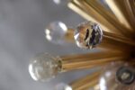 Mosiężna lampa sputnik z kryształami Swarovski, Ernst Palme, Niemcy, lata 60