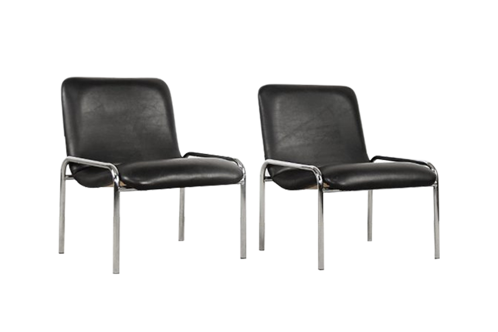 Para foteli minimalistycznych, Thonet, Niemcy, lata 70