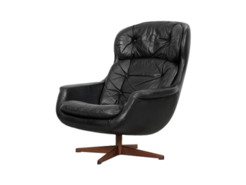 Skórzany fotel obrotowy, Selig Imperial, Szwecja, lata 70