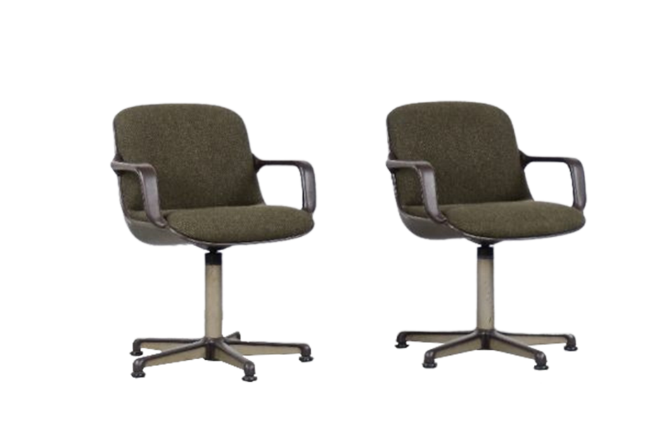 Para foteli biurowych, proj. Charles Pollock, Comforto, Niemcy, lata 70