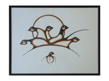 Akryl na papierze artystycznym, Protection, Saul Mamakeesick, Kanada, 1980