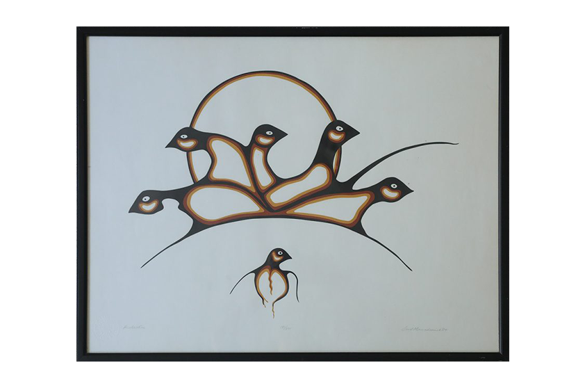 Akryl na papierze artystycznym, Protection, Saul Mamakeesick, Kanada, 1980