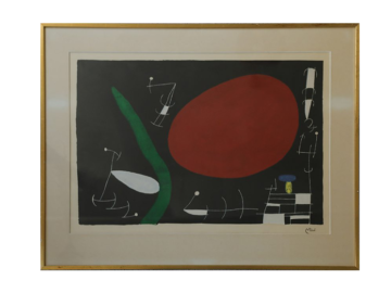Litografia kolorowa, Soleil et Étincelles, Joan Miró, lata 60
