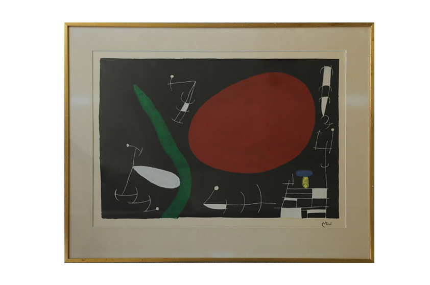 Litografia kolorowa, Soleil et Étincelles, Joan Miró, lata 60