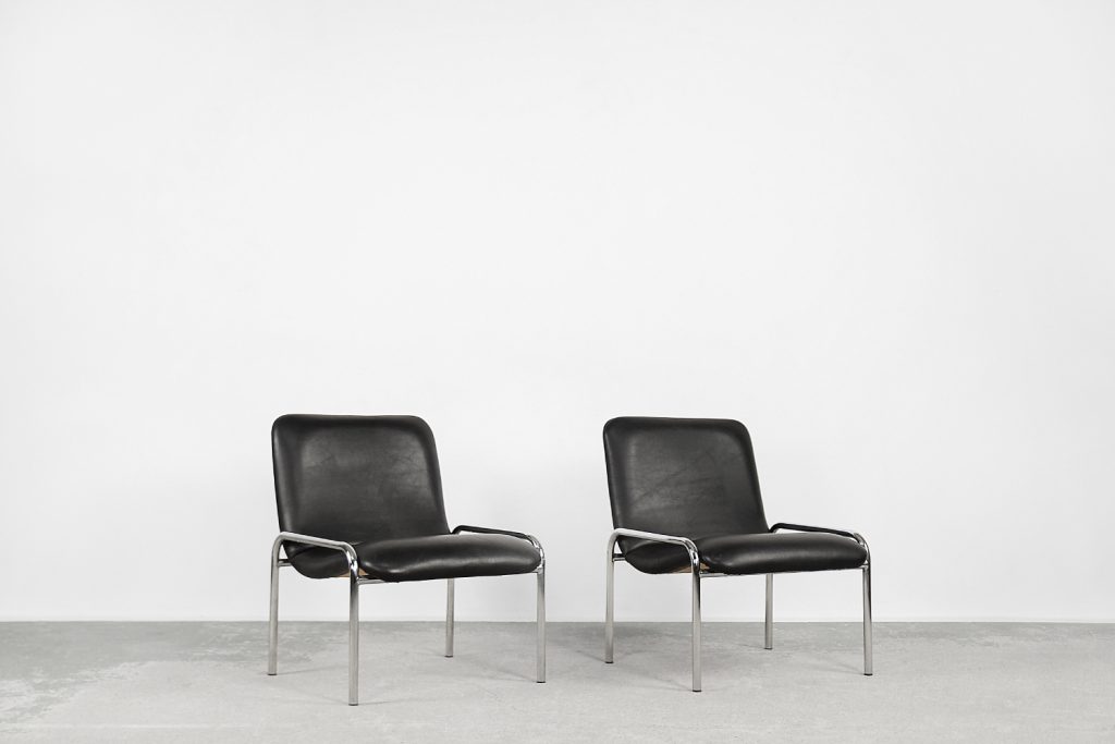 Para foteli minimalistycznych, Thonet, Niemcy, lata 70