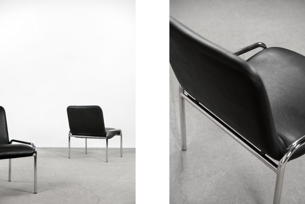 Para foteli minimalistycznych, Thonet, Niemcy, lata 70