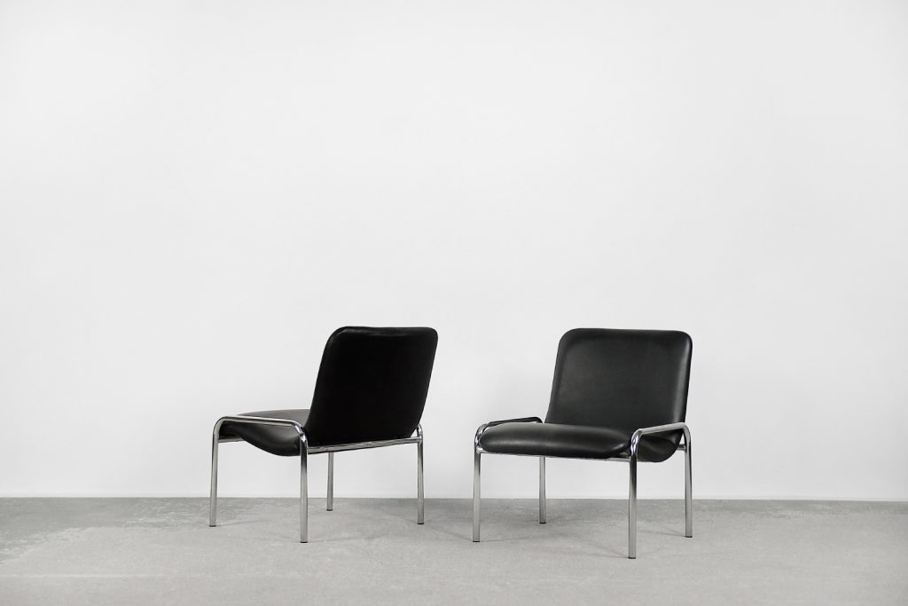 Para foteli minimalistycznych, Thonet, Niemcy, lata 70