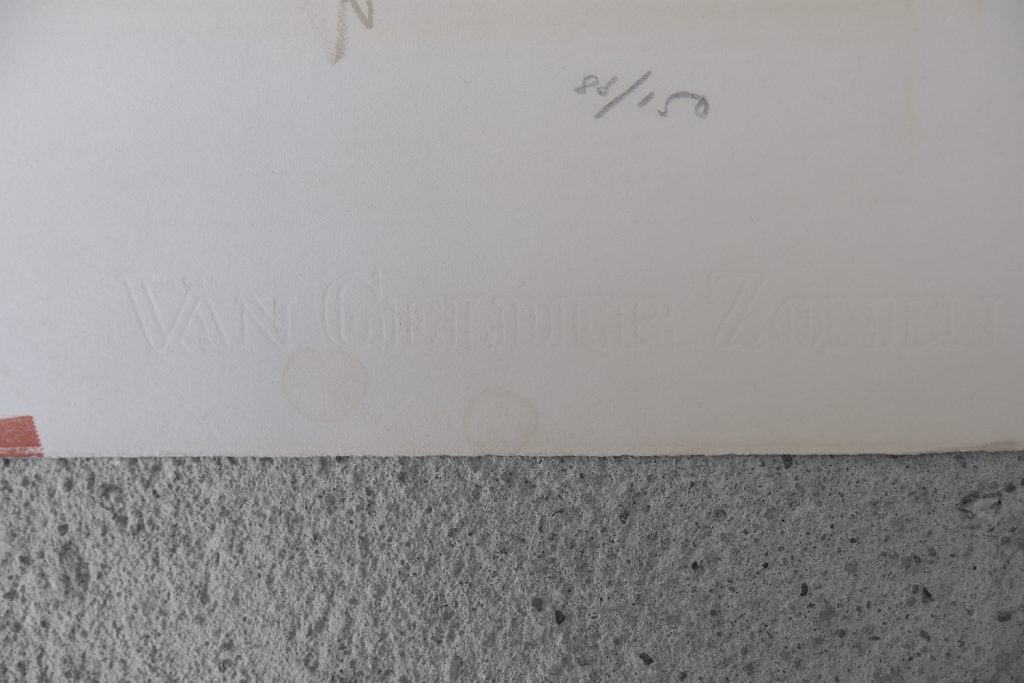 Litografia na papierze Van Gelder Zonen, Jörgen Fogelqvist, lata 80