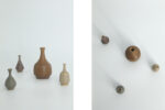 Komplet 4 brązowych wazonów ceramicznych, proj. Gunnar Borg dla Höganäs Keramik, Szwecja, lata 60