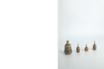 Komplet 4 brązowych wazonów ceramicznych, proj. Gunnar Borg, Höganäs Keramik, Szwecja, lata 60