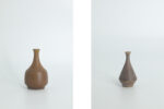 Komplet 4 brązowych wazonów ceramicznych, proj. Gunnar Borg dla Höganäs Keramik, Szwecja, lata 60