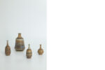 Komplet 4 brązowych wazonów ceramicznych, proj. Gunnar Borg, Höganäs Keramik, Szwecja, lata 60