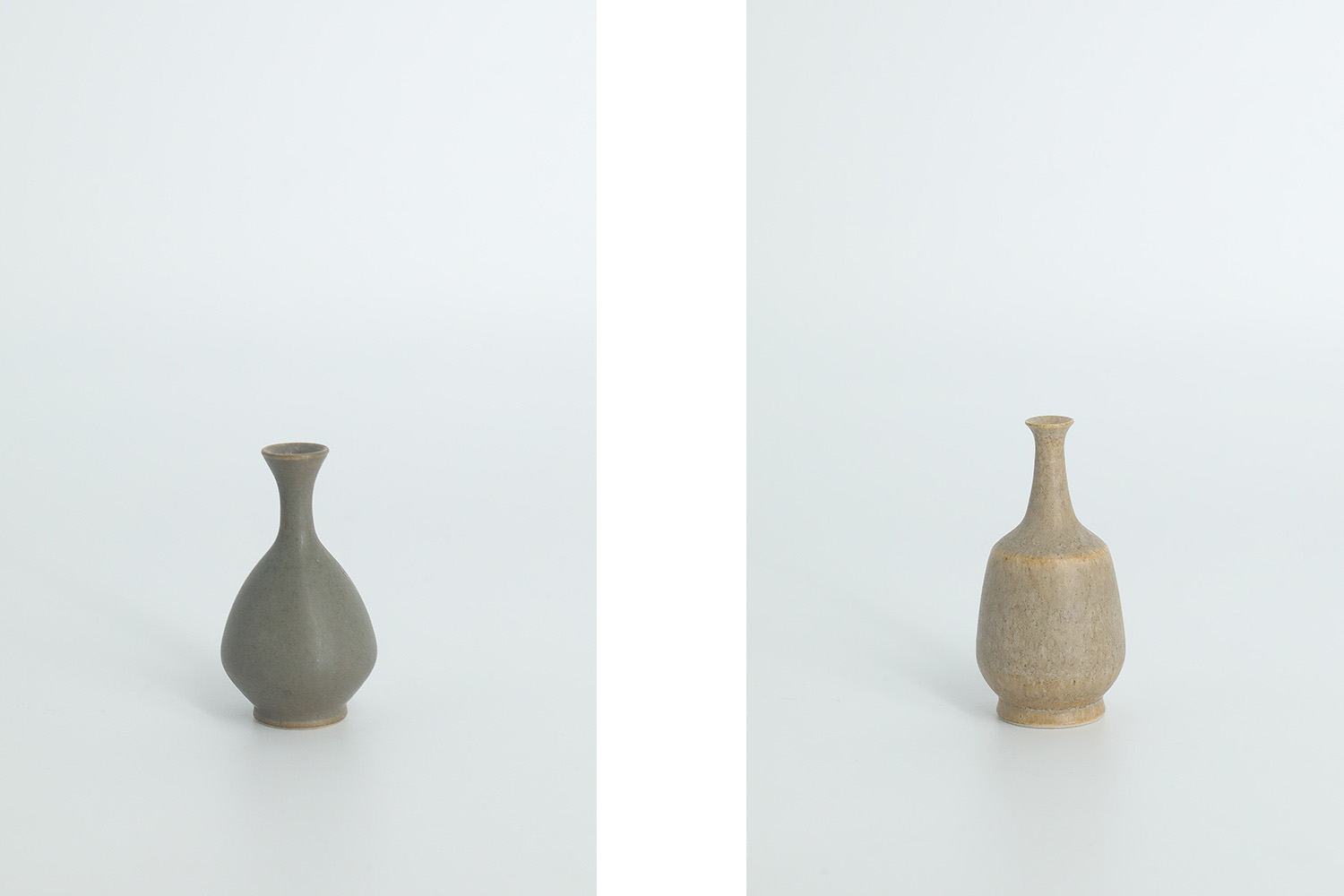 Komplet 4 brązowych wazonów ceramicznych, proj. Gunnar Borg dla Höganäs Keramik, Szwecja, lata 60