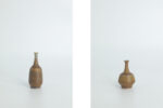 Komplet 4 brązowych wazonów ceramicznych, proj. Gunnar Borg, Höganäs Keramik, Szwecja, lata 60