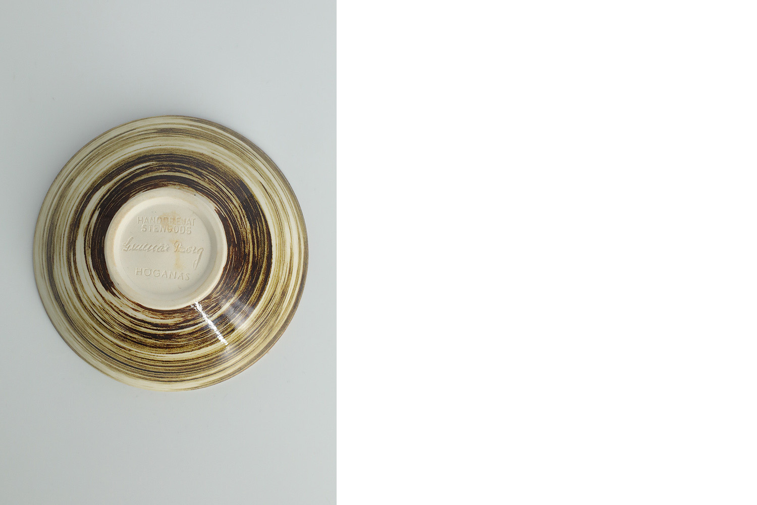 Komplet 2 brązowych misek ceramicznych, proj. Gunnar Borg, Höganäs Keramik, Szwecja, lata 60