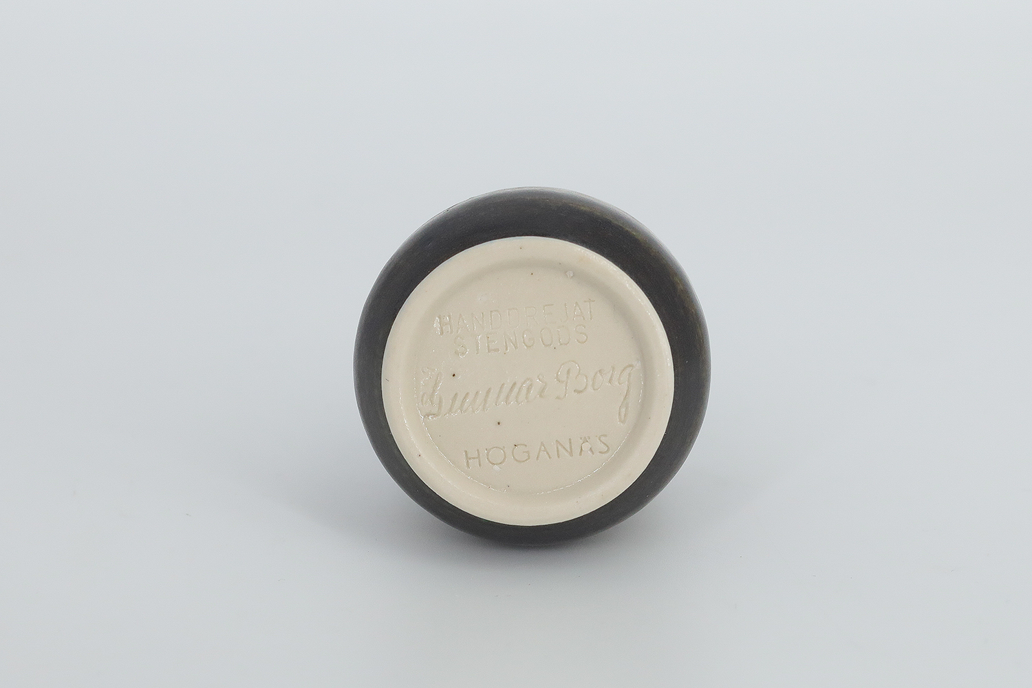 Komplet 3 ziemisto-brązowych wazonów ceramicznych, proj. Gunnar Borg, Höganäs Keramik, Szwecja, lata 60