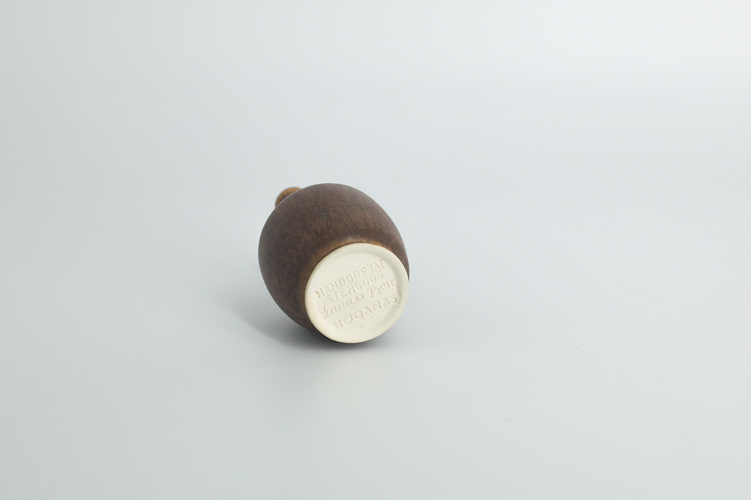 Komplet 4 brązowych wazonów ceramicznych, proj. Gunnar Borg, Höganäs Keramik, Szwecja, lata 60