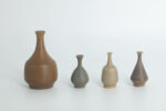 Komplet 4 brązowych wazonów ceramicznych, proj. Gunnar Borg dla Höganäs Keramik, Szwecja, lata 60