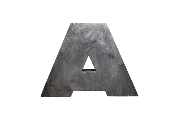 Duża industrialna litera A, Polska, lata 50