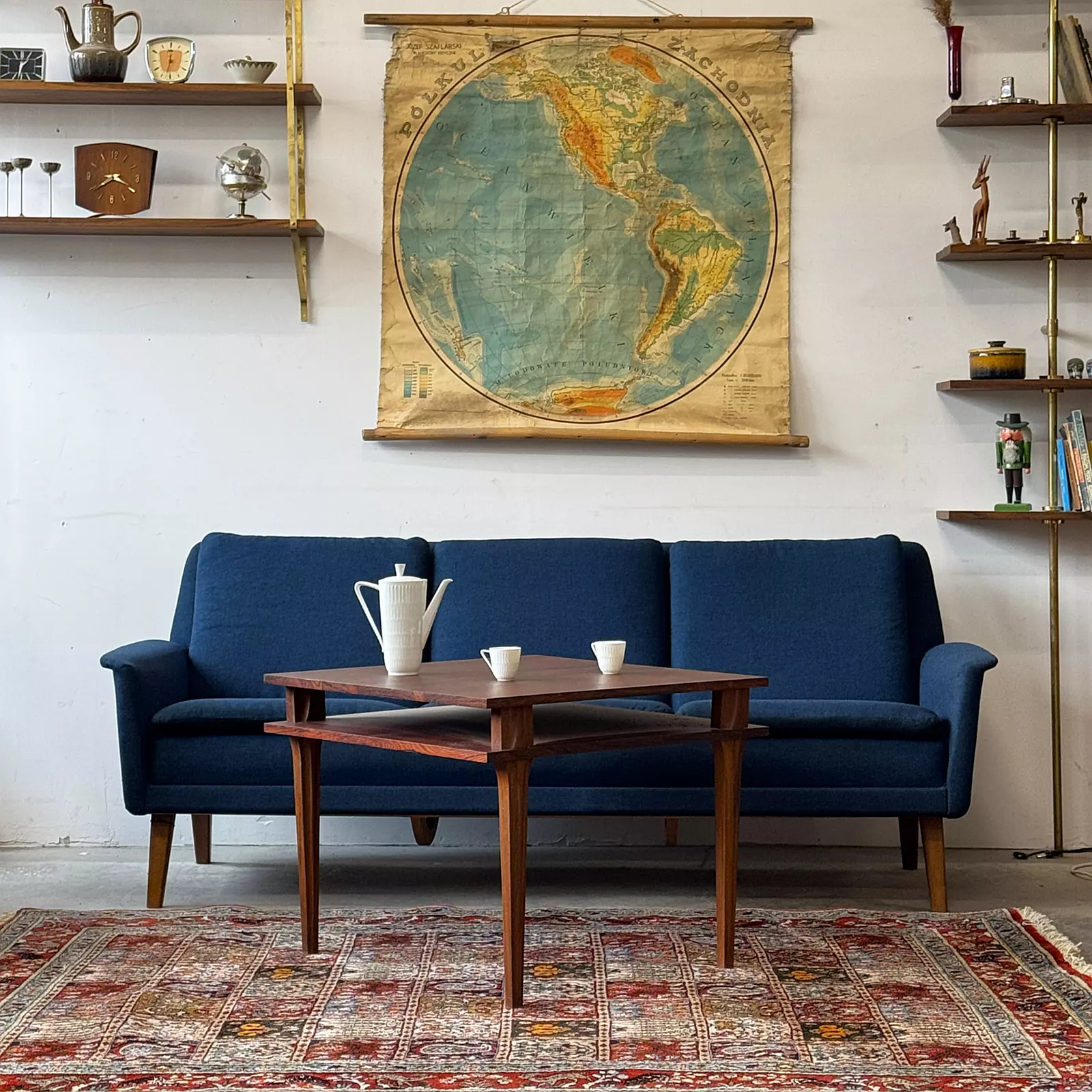 Sofa wełniana, proj. Folke Ohlsson, Dania, lata 50/60