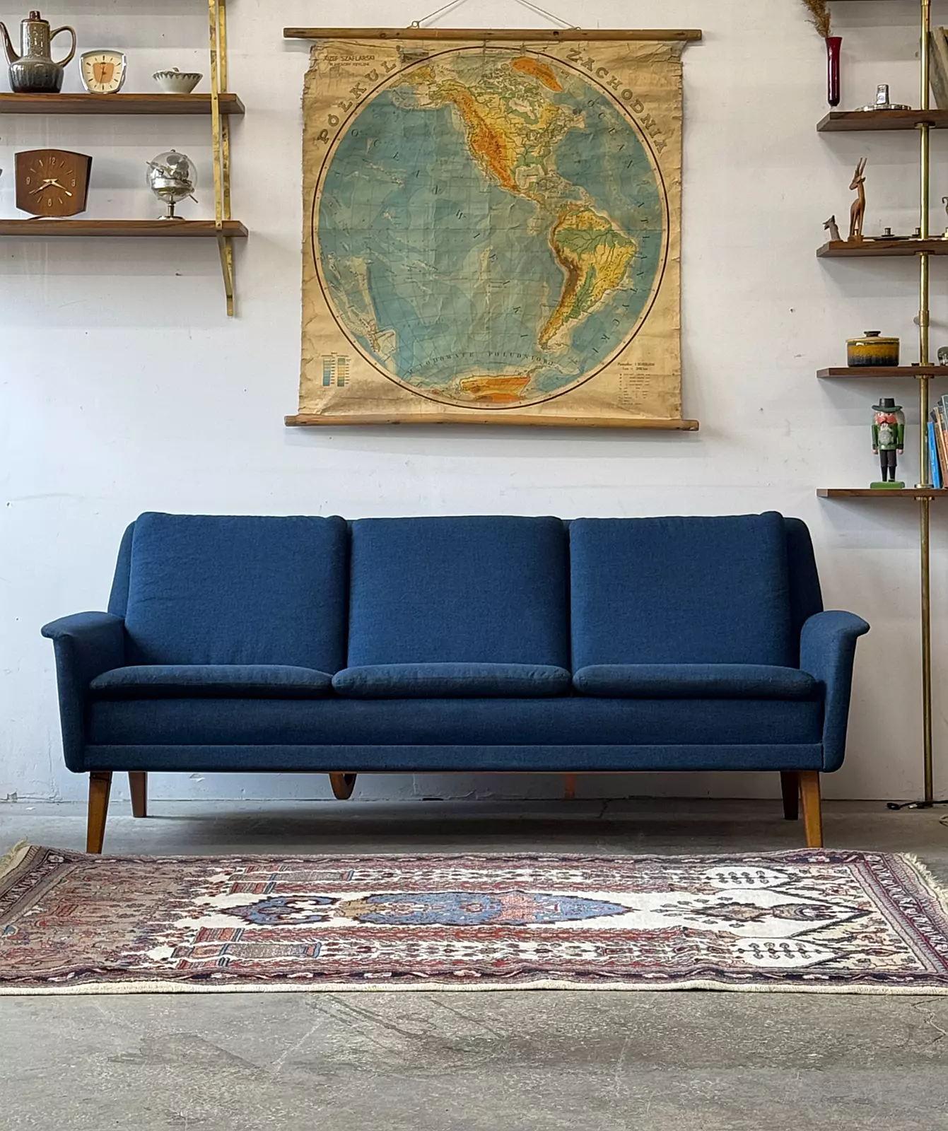 Sofa wełniana, proj. Folke Ohlsson, Dania, lata 50/60