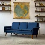 Sofa wełniana, proj. Folke Ohlsson, Dania, lata 50/60