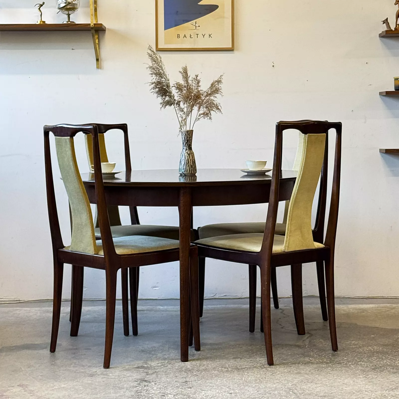Set of 4 vintage dining chairs, Lübke, Germany, 1960s