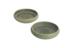 Komplet 2 piaskowo-zielonych misek ceramicznych, proj. Gunnar Borg, Gunnars Keramik Höganäs, Szwecja, lata 60