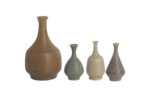 Komplet 4 brązowych wazonów ceramicznych, proj. Gunnar Borg dla Höganäs Keramik, Szwecja, lata 60