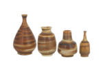 Komplet 4 miodowych wazonów ceramicznych, proj. Gunnar Borg, Höganäs Keramik, Szwecja, lata 60