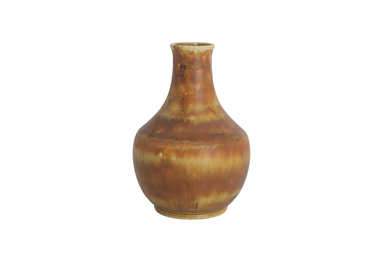 Small brown stoneware vase, designed by Gunnar Borg, Höganäs Keramik, Sweden, 1960s