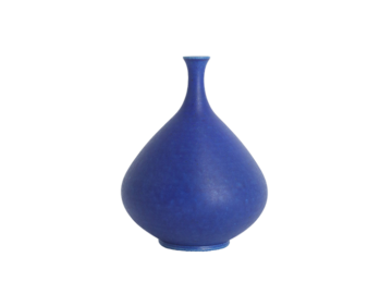 Mały kobaltowy wazon kamionkowy, proj. Gunnar Borg, Höganäs Keramik, Szwecja, lata 60